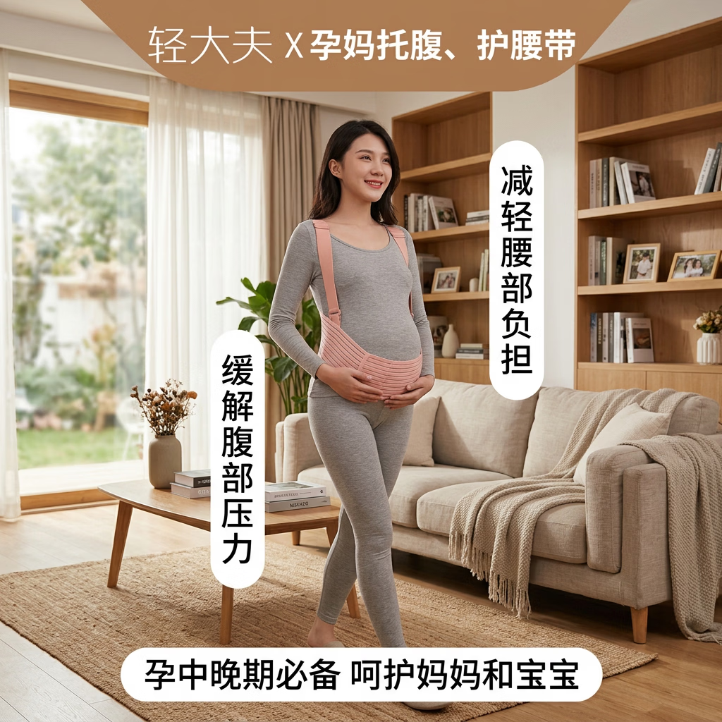 轻大夫托腹带孕妇专用孕中晚期护腰夏季薄款女肩护腰带 轻大夫托腹带 L长度106CM【适用体重90-120斤】