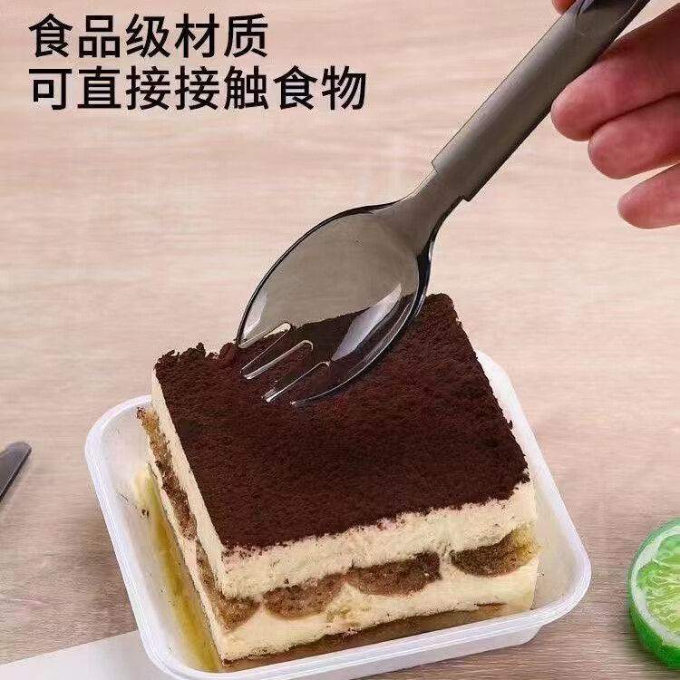 轻食叉勺一次性筷子四件套美式叉勺外卖餐具包磨砂独立包装四合一 1000套商用装-叉勺四件套
