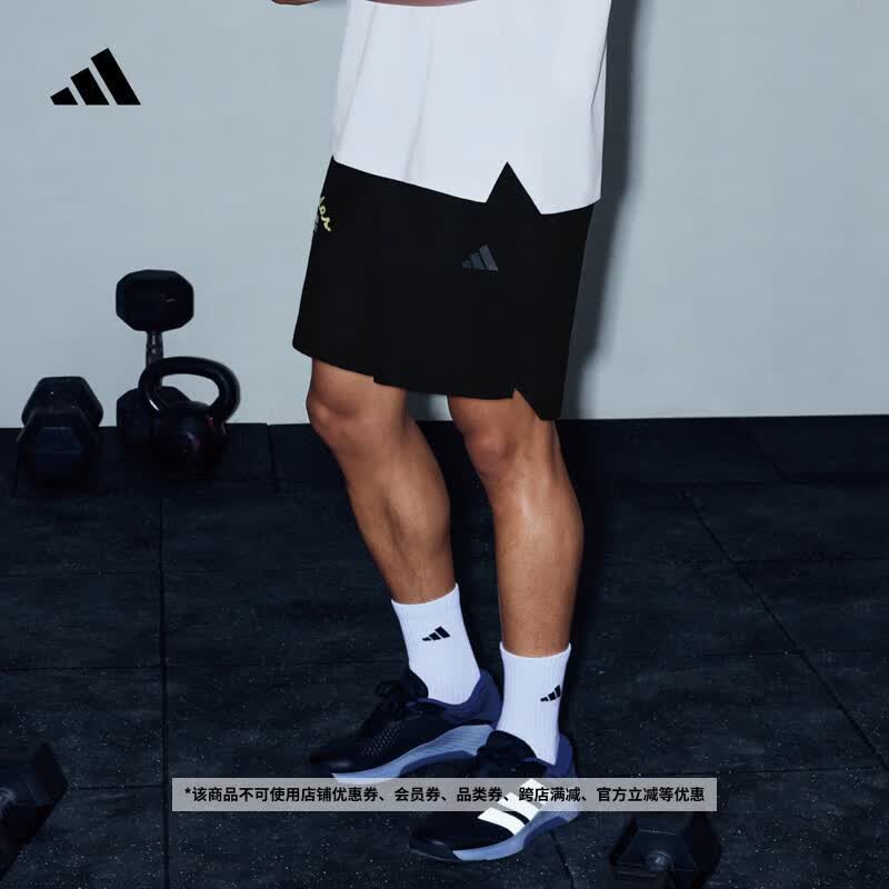 adidas速干印花梭织综合训练运动健身短裤男装夏季新款阿迪达斯 黑色   2XL  