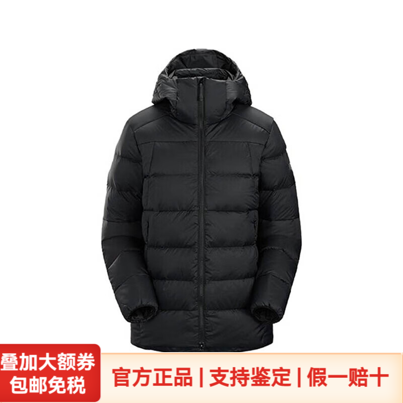 始祖鸟（ARC'TERYX）羽绒服女thorium hoody750蓬鹅绒刺绣防风滑雪连帽羽绒服保暖外套 Black黑色 XS