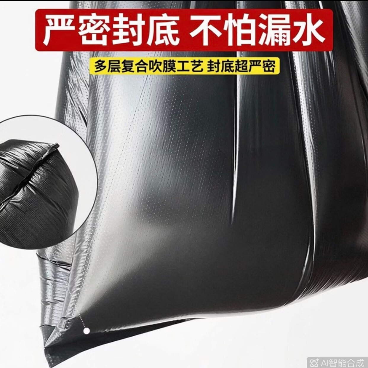 大号黑色商用垃圾袋加厚特厚厨房酒店环卫物业学校平口塑料袋批发 加厚款500只 100*120