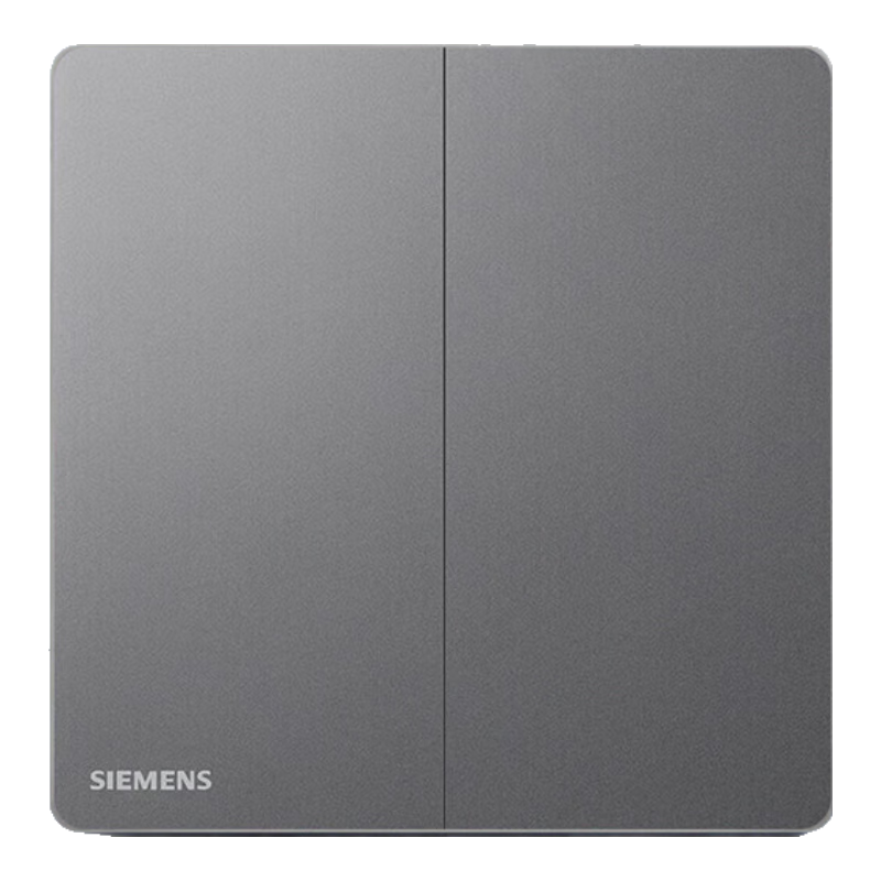西门子（SIEMENS）纤薄款开关插座面板 强电墙壁86型开关官方旗舰 驭彩星夜灰色 二开双控 开关