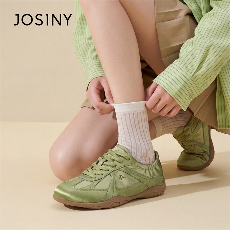 卓诗尼（Josiny）卓诗尼复古拼色德训鞋女2026新款厚底巨好看系带运动百搭休闲鞋 浅灰色 36