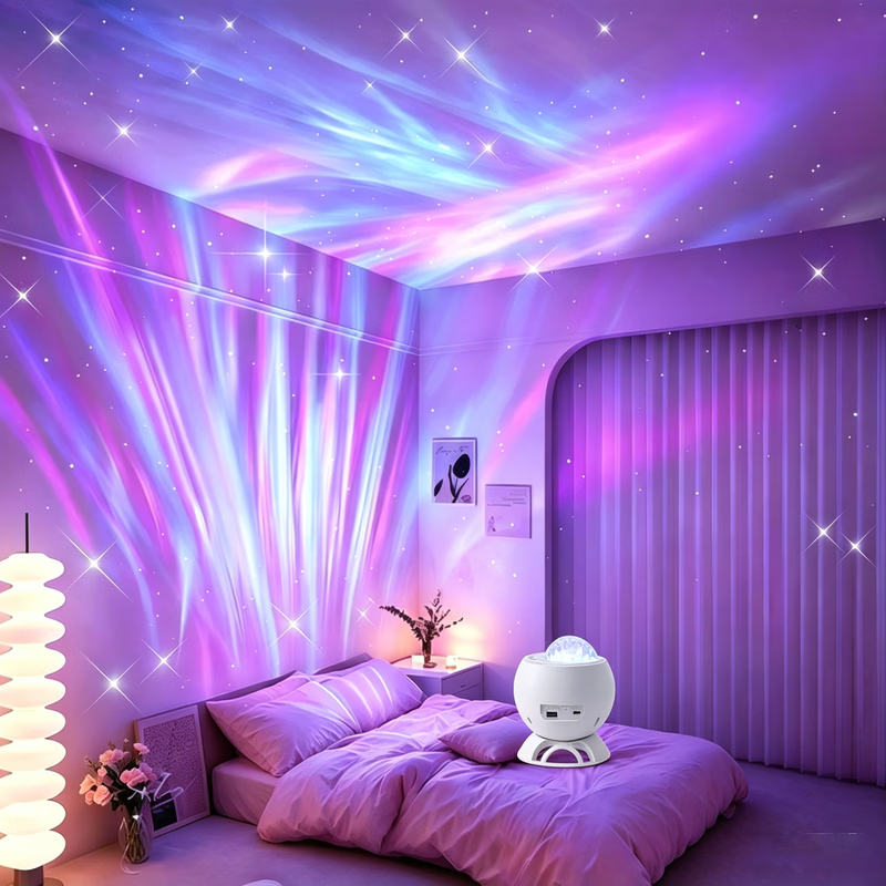 情侣礼物星空灯满天星卧室浪漫氛围灯北极光投影灯小夜灯蓝牙音响 05款【充插电两用】5种图案+满天星+蓝牙音箱