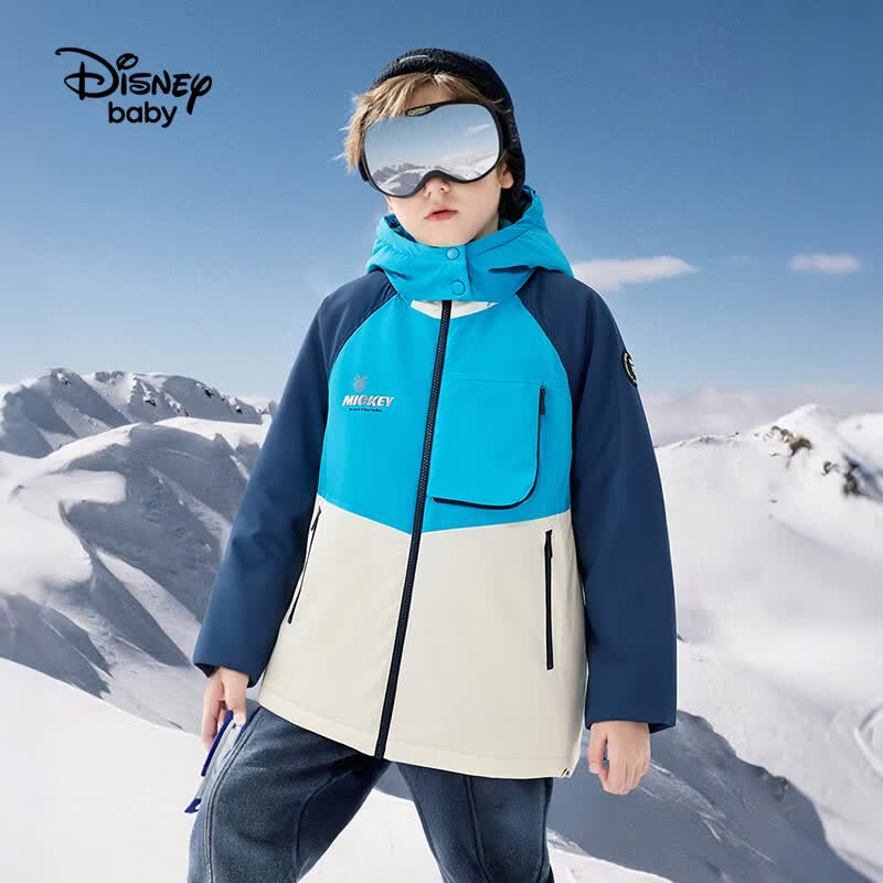 迪士尼(Disney)童装男童渐变羽绒服2026新冬米奇石墨烯拜年服白鸭绒高充绒外套厚 深绿 160 高155-160cm重85-100斤