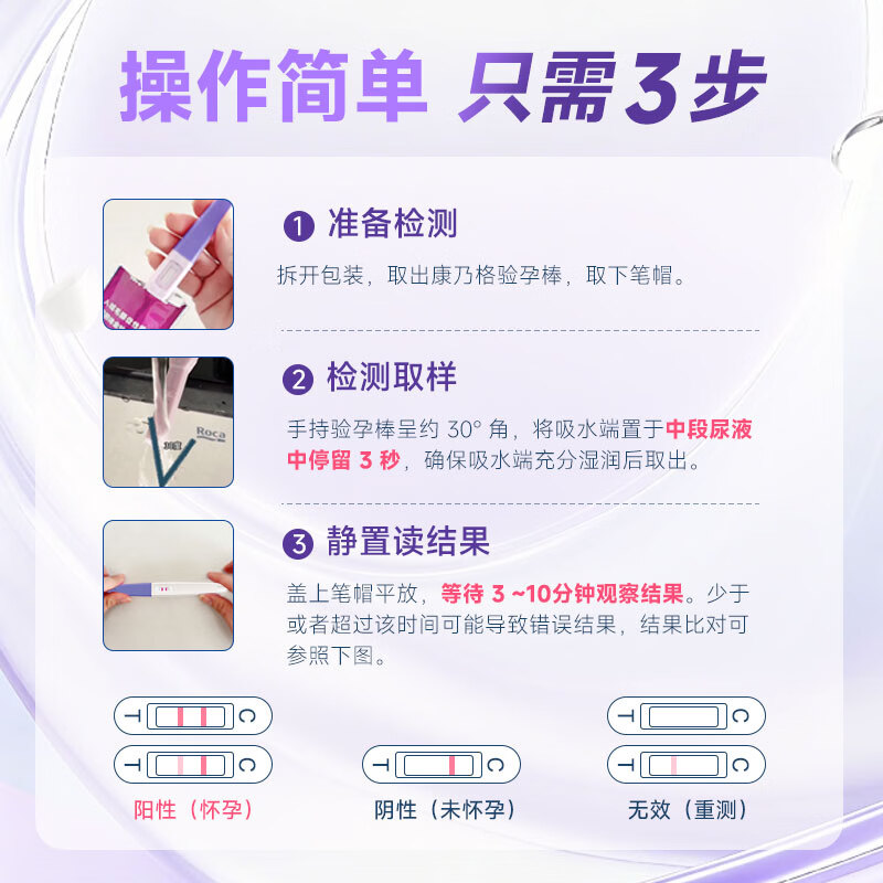 康乃格 快速检测早孕试纸条装 早孕试纸验孕笔 快速验孕 5盒验孕棒早孕检测试纸笔型无需尿杯
