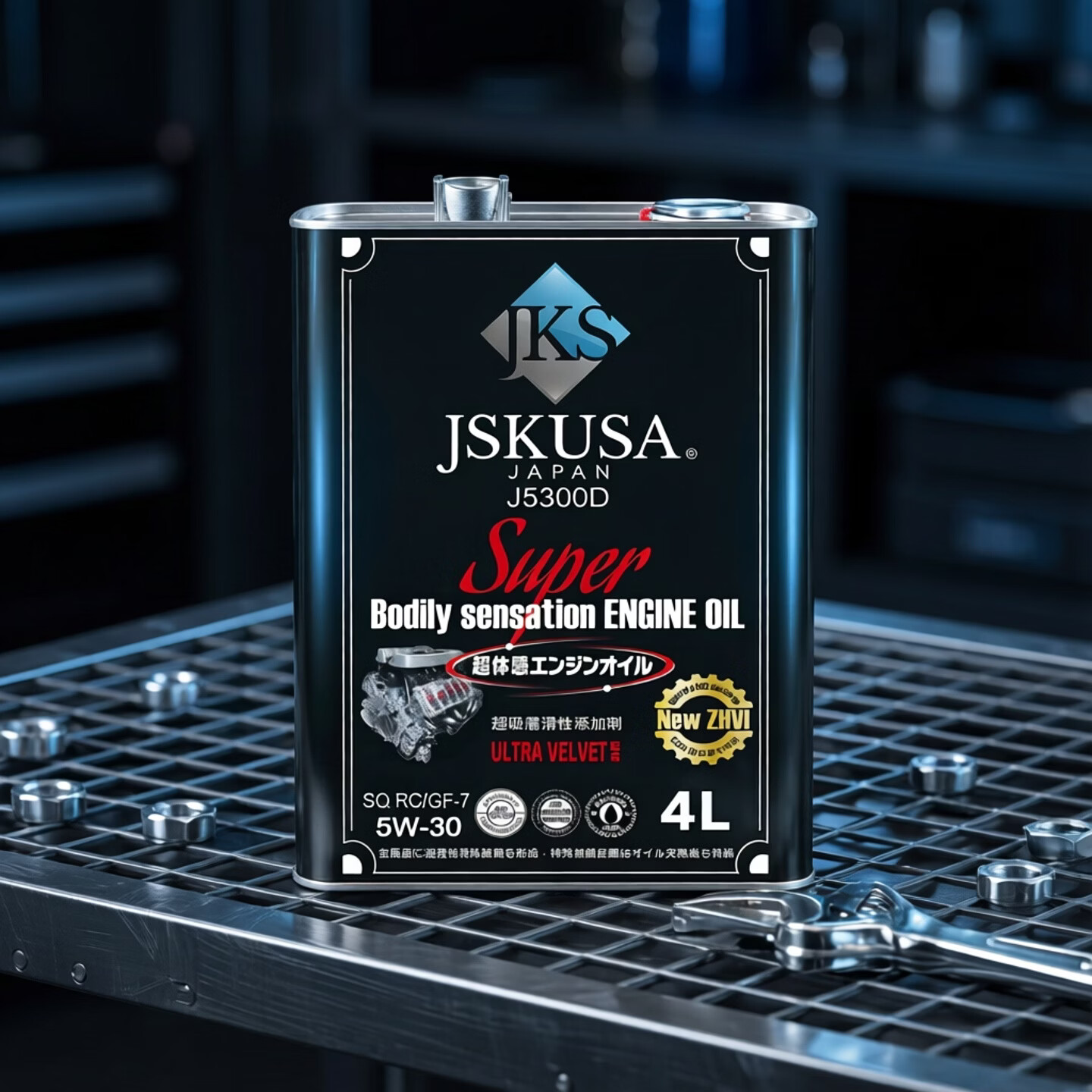 JSKUSA日本进口JKS全合成机油四季通用汽车发动机润滑油5W30发动机机油 J5300D-5W-30 4L