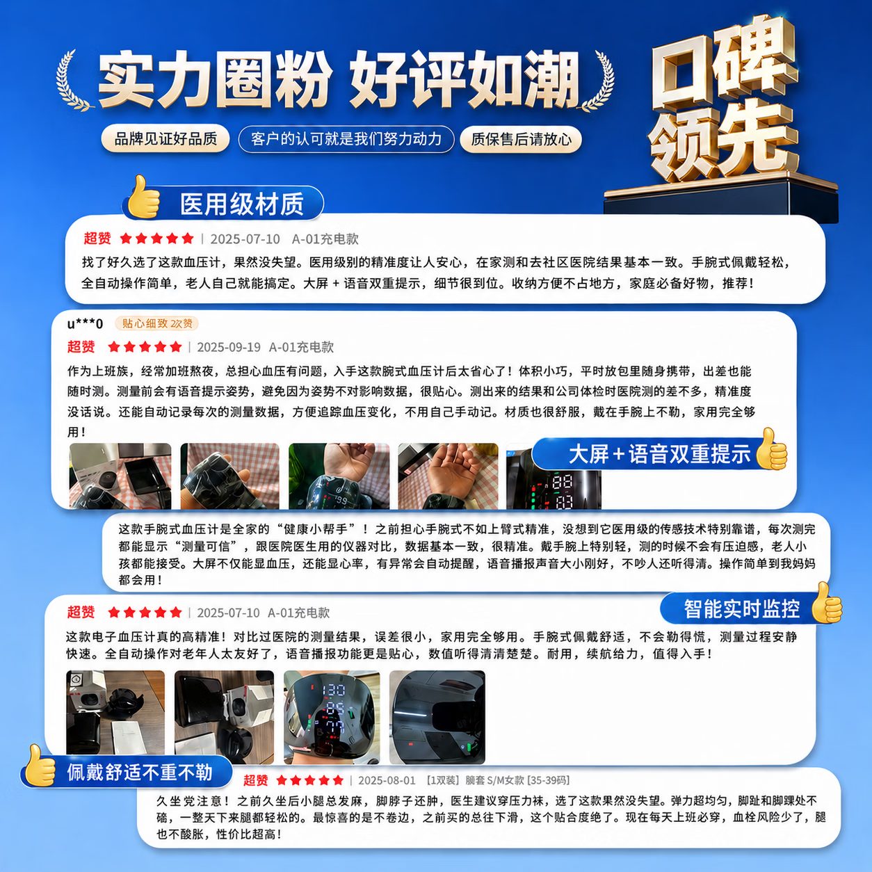 LUCYLEE美国血压计家用医用级高精准测量仪器手腕式电子血压计便携充电款 A-01充电款【专业医用级精准测量】