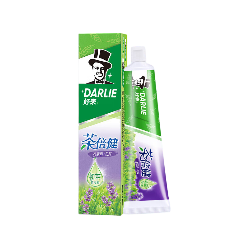 好来（DARLIE）原黑人牙膏茶倍健系列茉莉白茶绿茶清新口气防蛀固齿多款可选 茶倍健百里香龙井牙膏90g