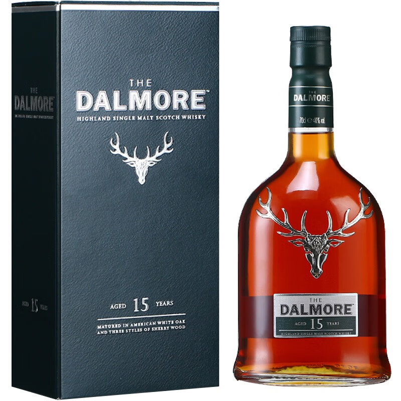 大摩洋酒英国原瓶进口纯麦达尔摩威士忌单支礼盒装 苏格兰单一麦芽 15