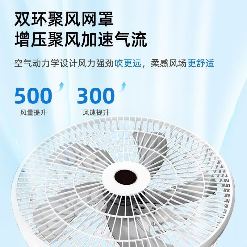 comfee美的 (Midea)电风扇热销10w空气落地扇26年新品落地扇安静睡眠落地扇家用大风力静音净化扇 【七叶遥控款】 白色重底3米 【极速发货/全国联保】