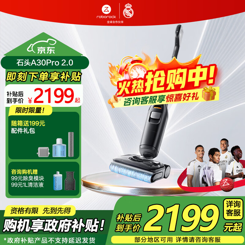 石头（roborock）A30 Pro 2.0洗地机0缠毛180°平躺AI智驾助力智能投放家用吸拖洗一体手持吸尘器 【新品上市】A30 Pro 2.0