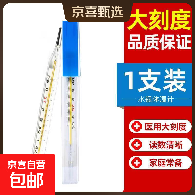 玻璃体温计家用成人宝宝儿童婴儿大刻度腋下温度计水银体温计平替 玻璃大字体温计【1支】