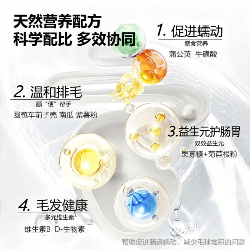 毛孩陪你蒲公英化毛球片猫草片化毛膏猫咪专用益生元护肠胃宠物营养补充剂 【店长推荐】蒲公英化毛片 160片*2瓶