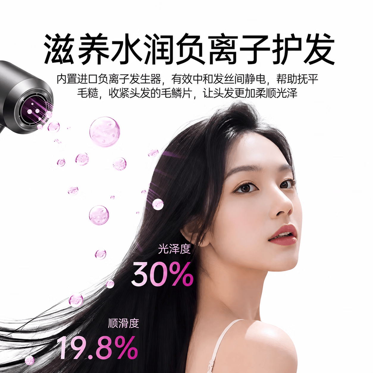 【华强北顶配原版1:1】高速无叶家用负离子大风力理发店吹风机负离子护发静音速干不伤发电吹风筒 45亿负离子【蔻丹红】单风嘴 2026升级款【工厂直发】