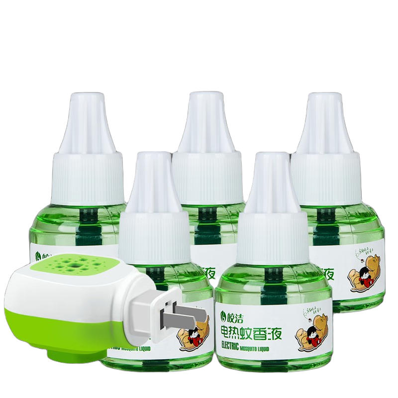 皎洁电热蚊香液驱蚊液插电式加热器无味家用宾馆酒店补充灭蚊液电蚊香 5液1器