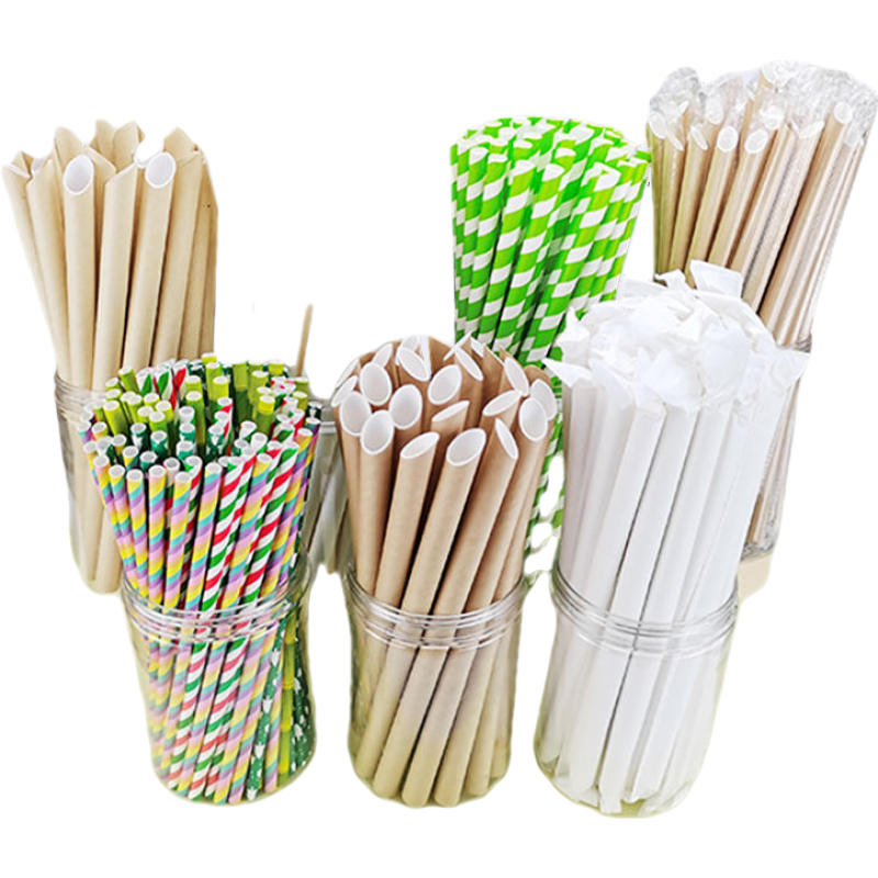 环保可降解纸吸管一次性独立包装孕妇儿童饮料吸管 纸吸管-原色【独立