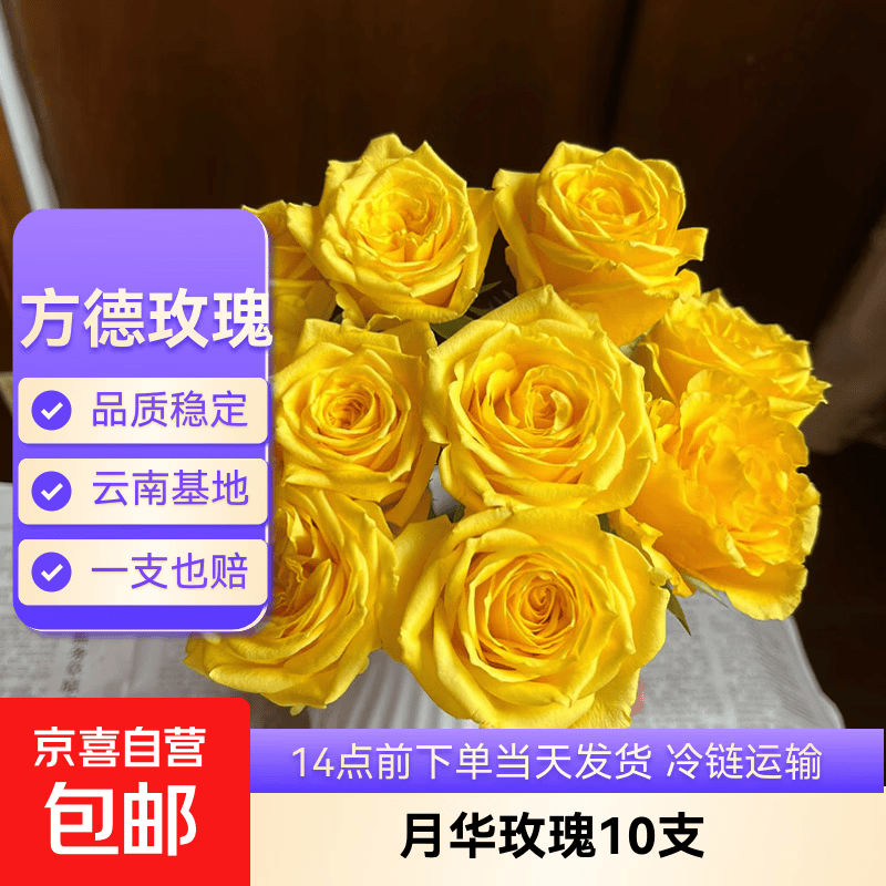 云南鲜花基地直发玫瑰花母亲节520送妈妈暖心礼物 方德40-50cm月华10支