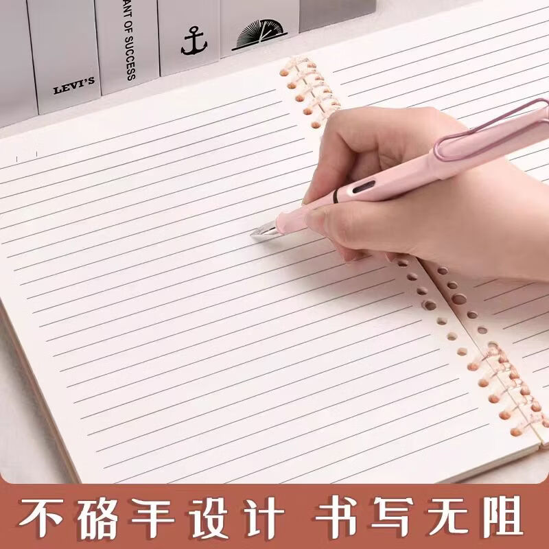 蓝姬儿B5活页本高颜值莫兰迪色不硌手笔记本可拆卸线圈本初高中生专用记事本加厚可拆环扣学生考研日记本 木槿紫色 10本(50张/本)