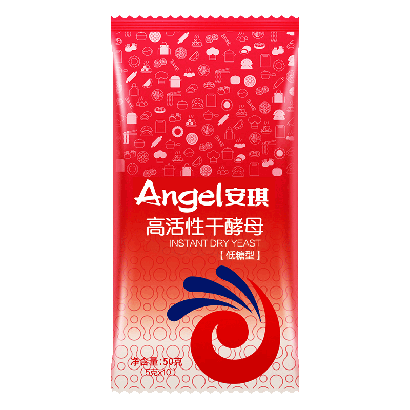 安琪高活性干酵母粉5g*10袋 低糖型家用发面蒸包子馒头发酵粉烘焙原料