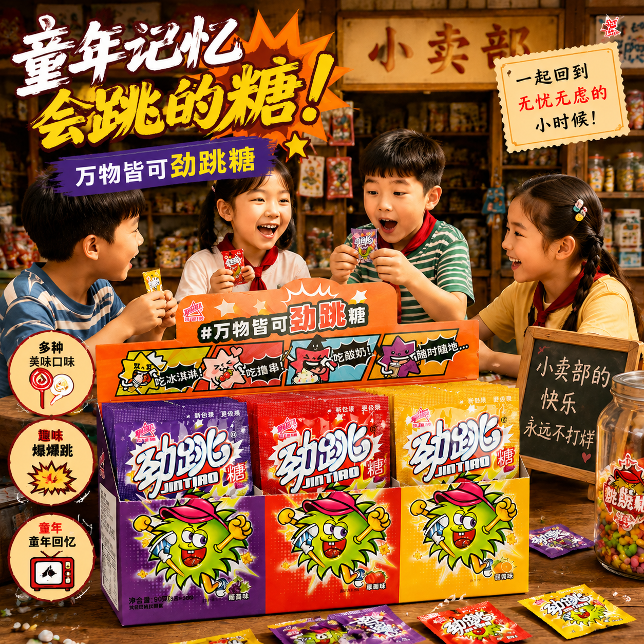 百达跳跳糖 90g糖果零食 喜庆喜糖儿童零食生日派对整蛊爆炸糖礼包