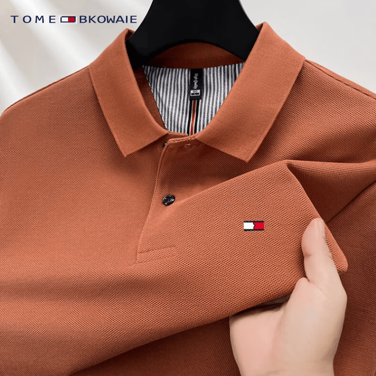 TOME BKOWAIE美国汤米tomy高端短袖polo衫男士t恤夏季26新款纯棉T恤父亲节上衣 轻奢高端蓝色 4XL 190码