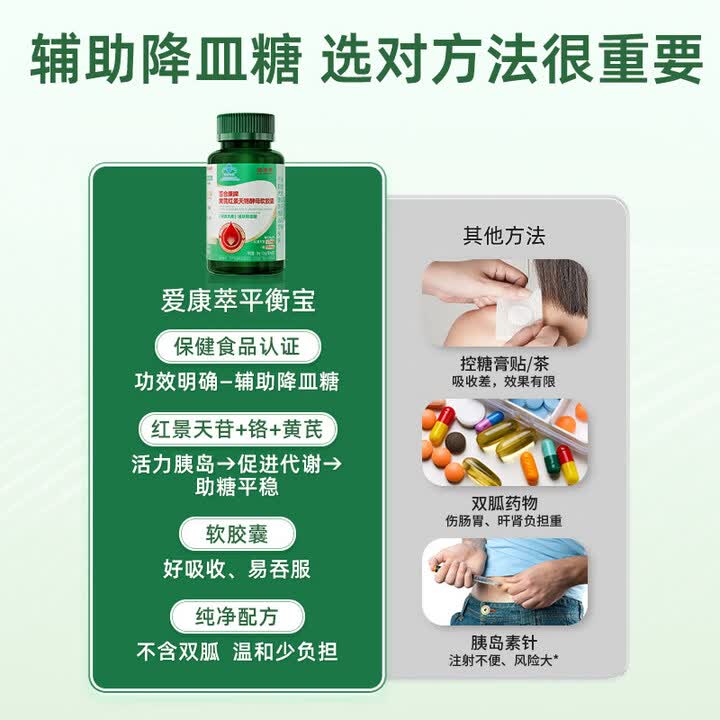 爱康萃平衡宝片平衡宝黄芪红景天铬酵母软胶囊官方 1瓶【体验装 1瓶【体验装】 60粒*1瓶 官方直售品质保障