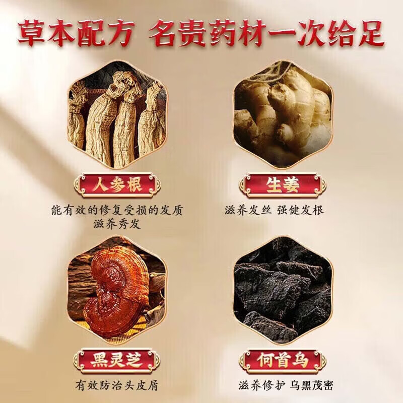 南京同仁堂生姜防脱育发洗发水增发密发固养发防脱发老姜王止痒去屑控油 一瓶装550ml 一洗见效【医用级防脱发】