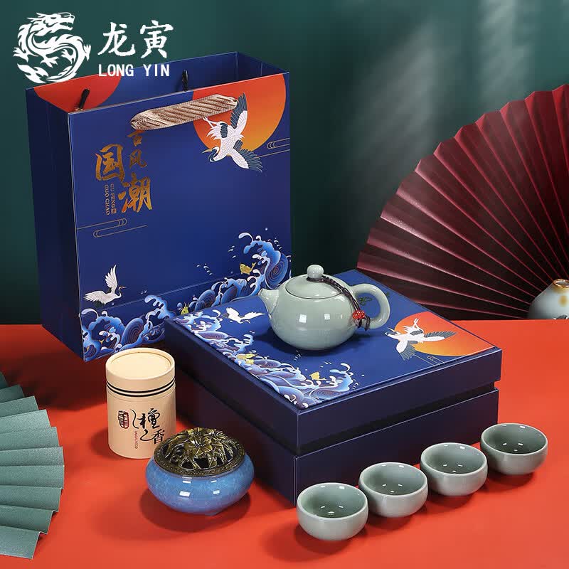龙寅 茶具整套哥窑功夫茶具套装茶壶茶杯香炉茶道陶瓷杯礼盒套装怎么样,好用不?
