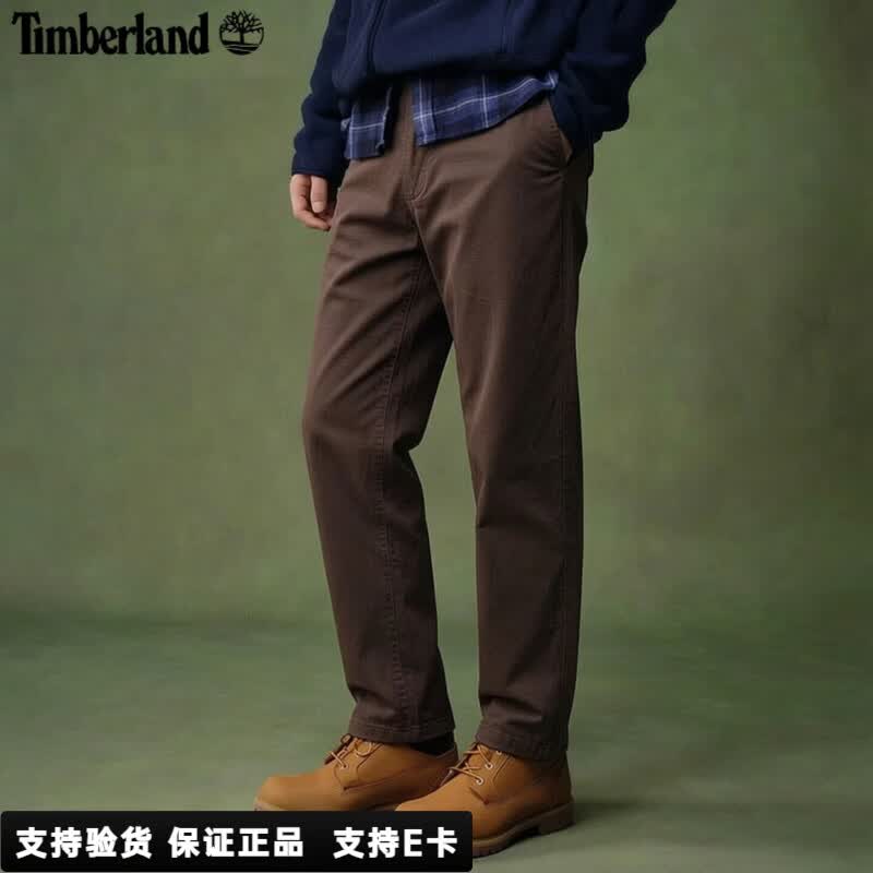 添柏岚（Timberland）男裤工装长裤春夏新款户外运动商务休闲裤弹力修身卡其裤A2BYY 巧克力色/修身款/A2BYY243 32