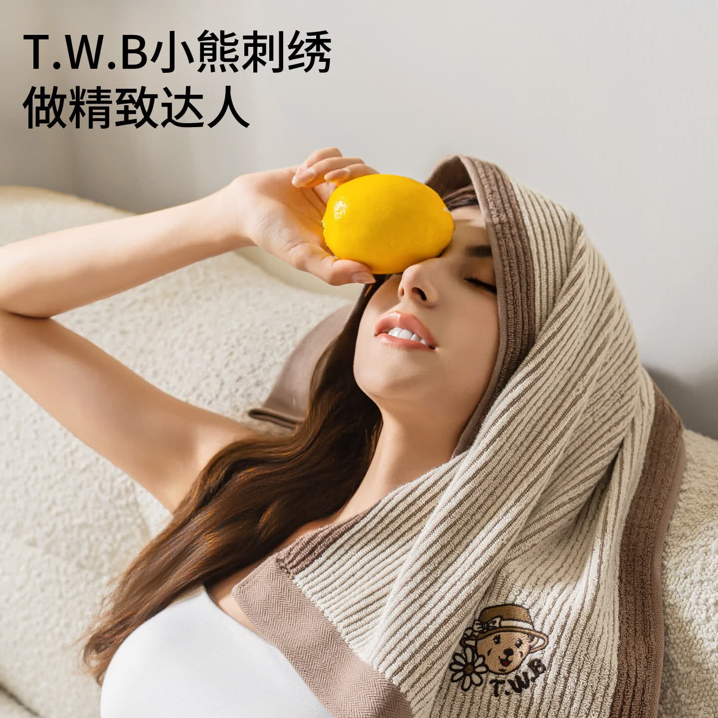 Teenie Weenie小熊纯棉毛巾吸水不掉毛7A抗菌儿童洗澡家用洗脸巾女 34x75cm灰色【毛巾一条装】克重105g