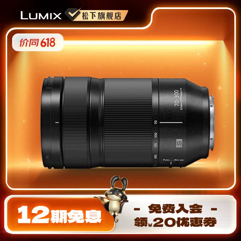 松下（Panasonic） 70-300mm F4.5-5.6全画幅微单/单电/无反望远变焦长焦镜头 【L卡口】S-R70300GK