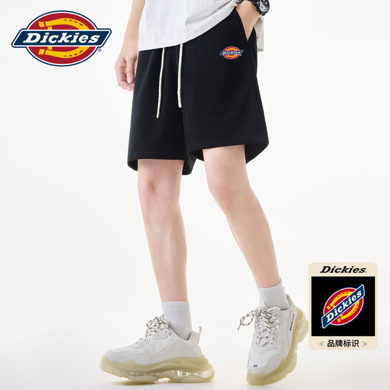 Dickies港式复古休闲短裤男士2026夏季新款宽松运动凉感透气五分裤子男装 黑色 【官方正品】 XL 【建议130-145斤】 京东折扣/优惠券