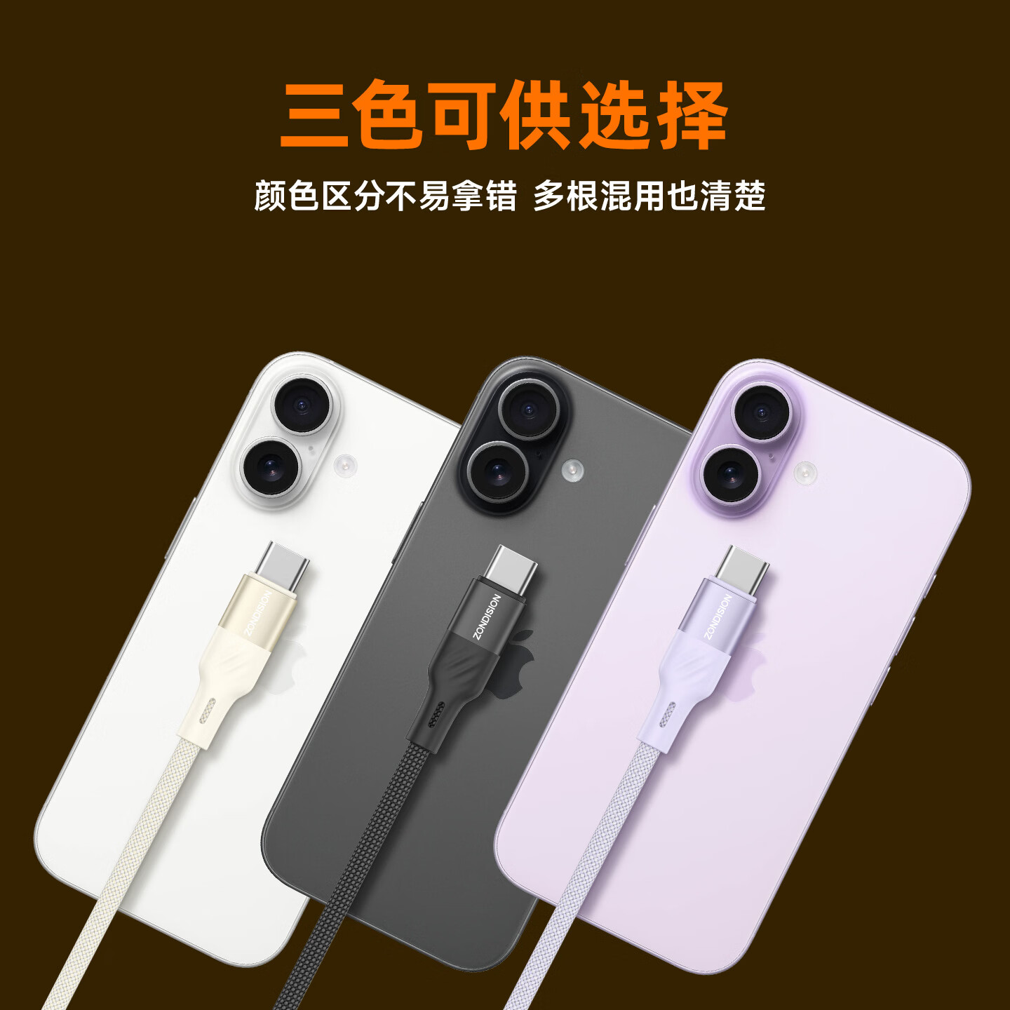 ZONDISION PD240W双头Type-C快充数据线苹果17iPhone16/15promax手机Mac电脑华为大疆Pocket3/4充电线 【2米白】苹果15-17|240W|PD3.1超充