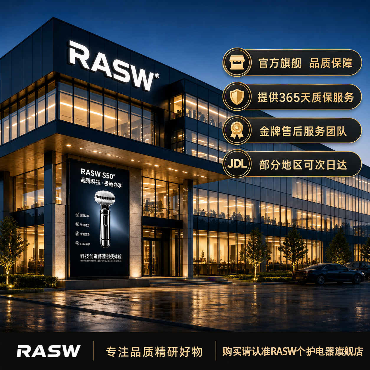 RASW德国【明星同款】剃须刀电动男士2026新款往复式刮胡刀小巧便携送男生父亲节礼物热卖第一小锤 【星空灰】往复式剃须精钢三刀头护肤不夹须一遍剃净
