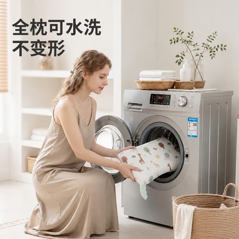 IWVW儿童枕头婴儿定型枕新生儿6月-6岁宝宝硅胶枕护脊抗菌纯棉安抚枕 1-6岁甜心派对【亲水绵枕芯/四季款】3cm-礼盒装