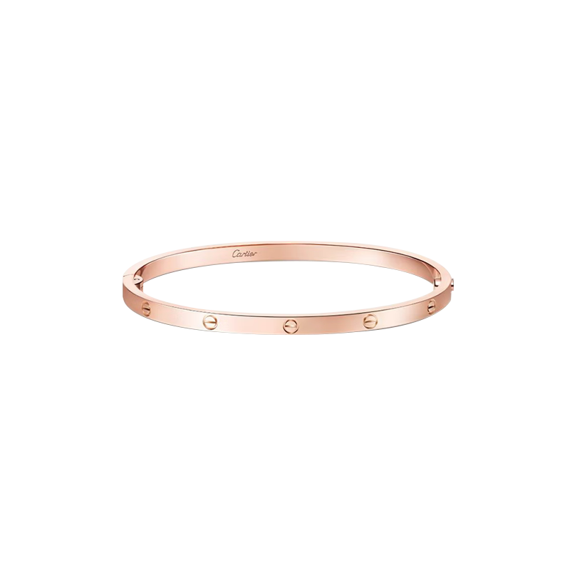 卡地亚（Cartier）LOVE系列 窄版手镯 18K玫瑰金 B6079017 17cm 京东自营