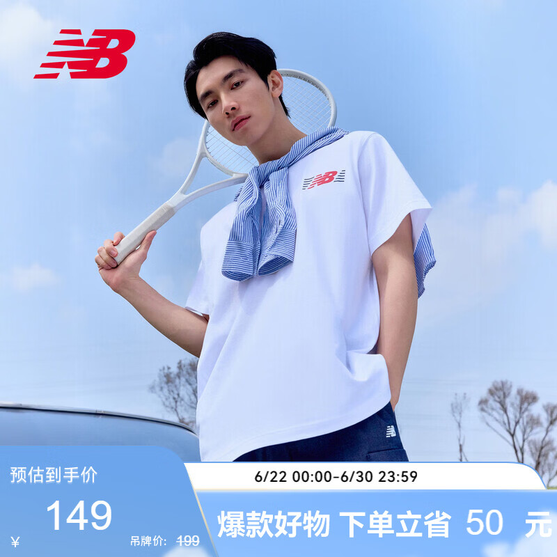 NEW BALANCE26年男款时尚百搭舒适运动短袖T恤MT6179UM WT L