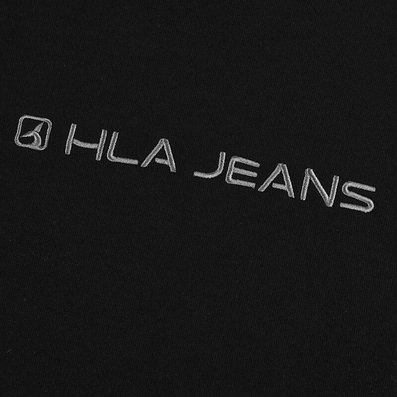 黑鲸(HLAJEANS)海澜之家旗下立体剪裁圆领卫衣男2026年秋季新品字母绣花上衣 黑色06 XL