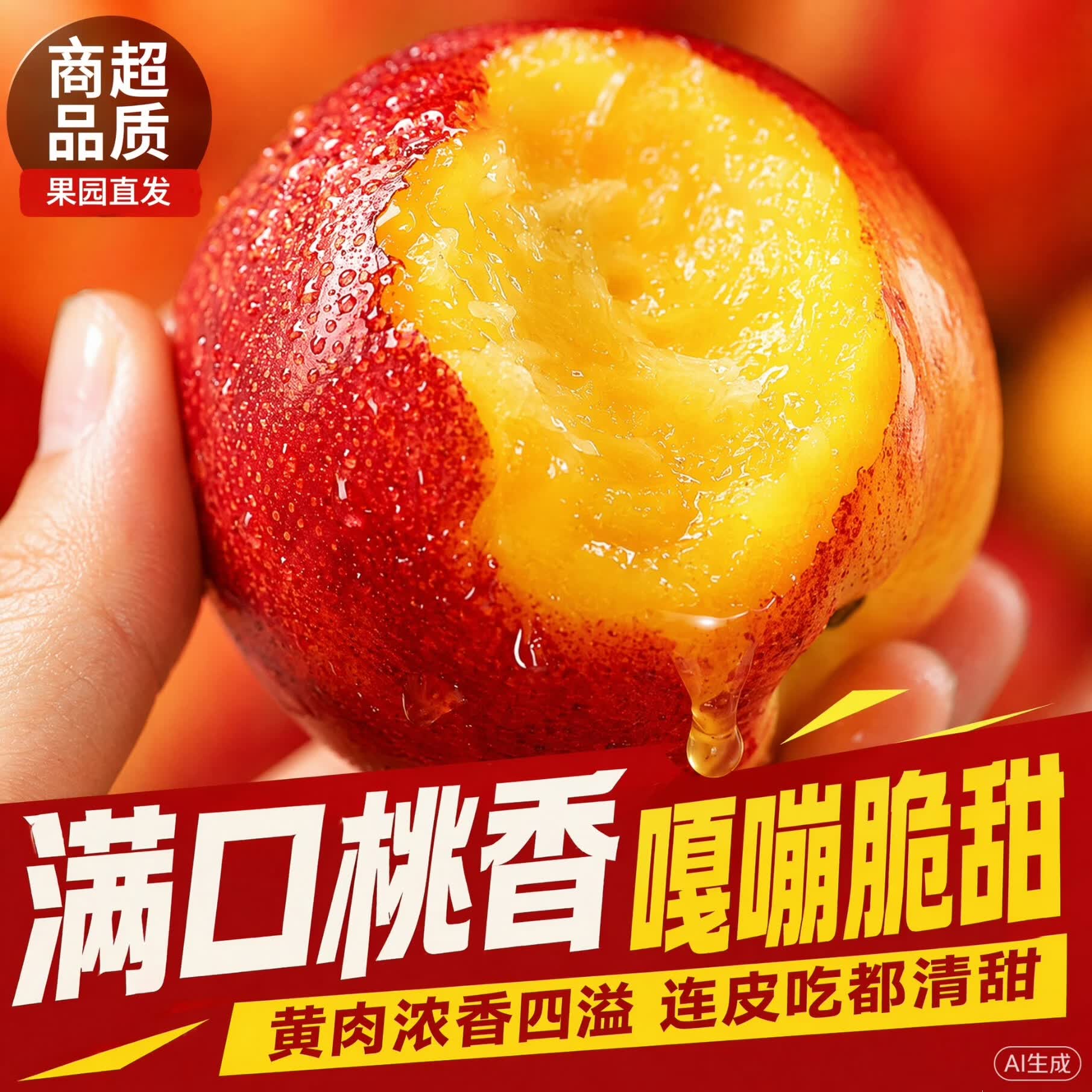 京李记 山西红皮黄肉麻点油桃 新鲜水果桃子 源头直采 【店长力荐5斤装】净重4.5斤 单果100g+
