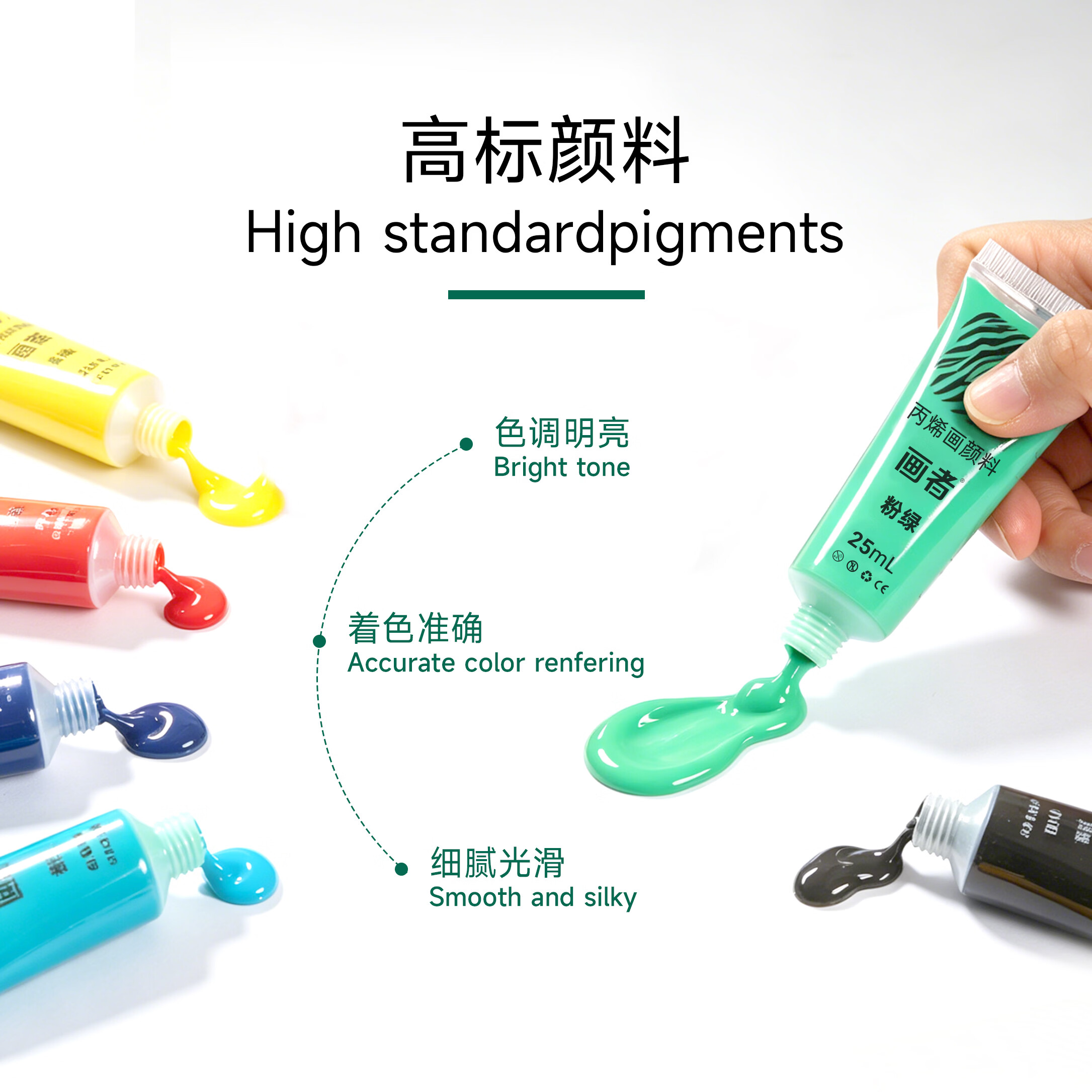 画者丙烯画颜料25m便携管装外销儿童安全无毒可水洗初学者儿童成人肌理画可覆盖防水套装 丙烯画颜料25ml36色外销款