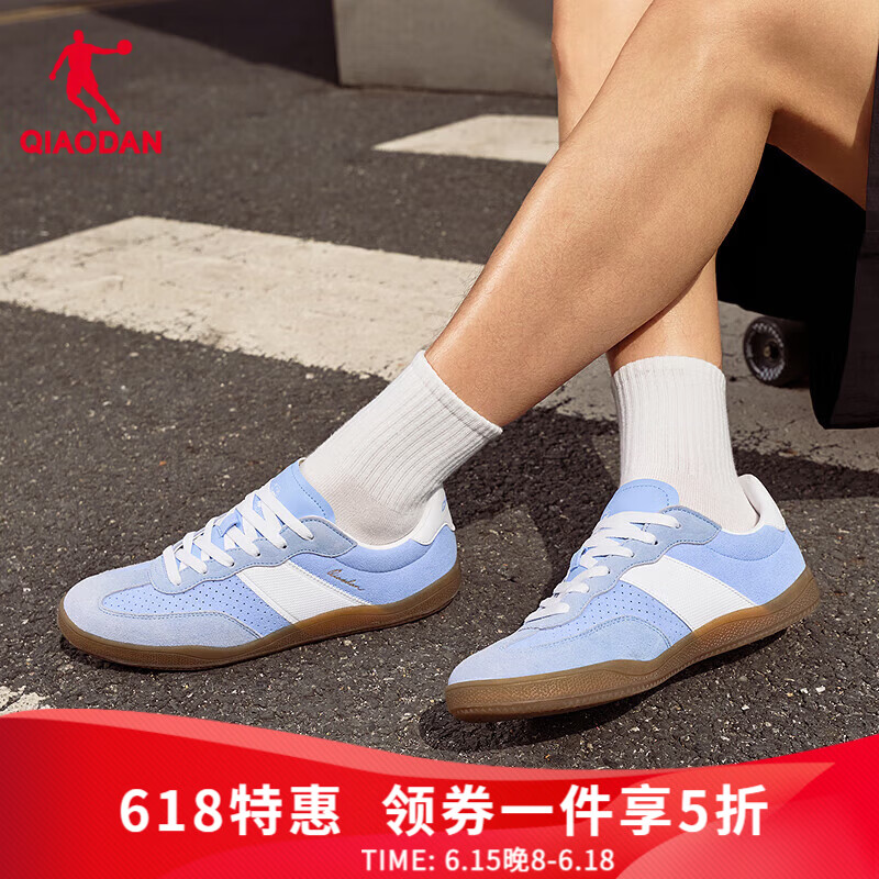 乔丹情侣板鞋T头鞋男鞋女鞋薄底德训鞋潮流多巴胺舒适休闲百搭运动鞋 盐晶蓝/白 男款 43
