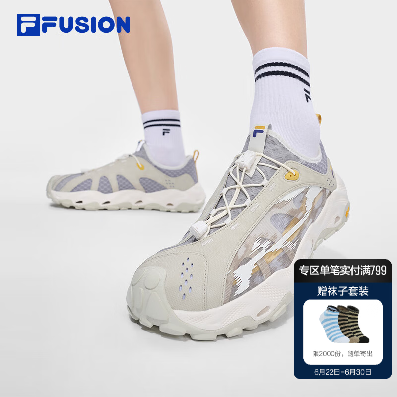 FILA FUSION斐乐潮牌Como C溯溪鞋户外登山鞋男鞋2026秋季新款鞋子 桦树银/终极灰-SU 40