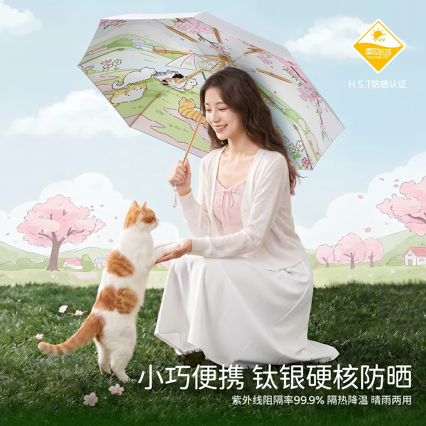 左都（ZUODU）钛银遮阳伞防晒防紫外线太阳伞折叠伞口袋伞女户外胶囊伞小伞便携 夏花绘【钛银防晒+小巧便携+隔绝紫外线】