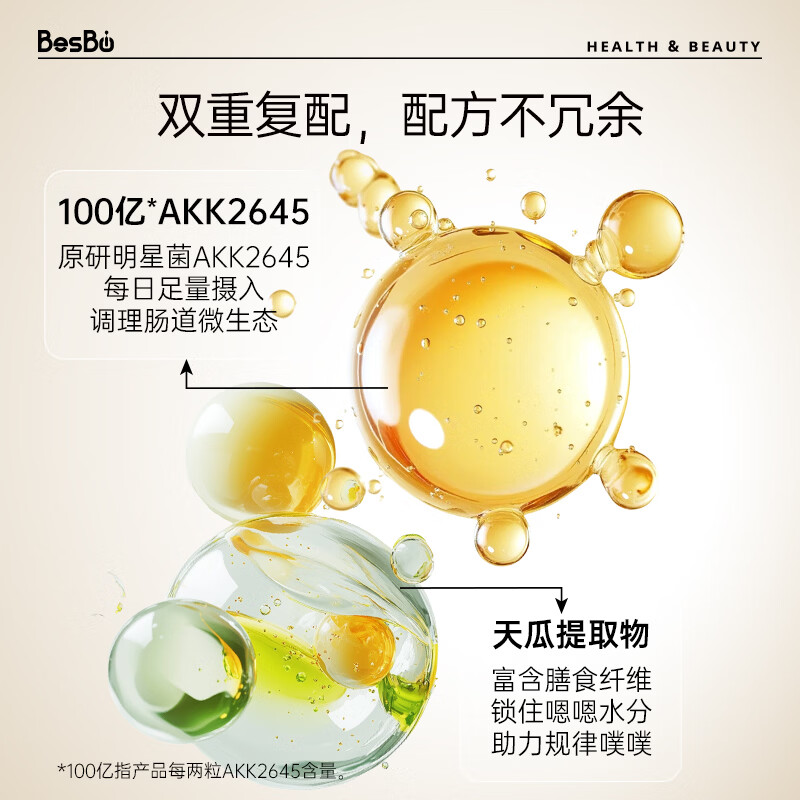 Besbio美国GRAS认证AKK2645畅意益生菌胶囊 60粒*1瓶