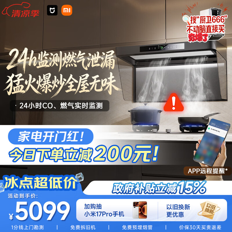 米家小米抽吸油烟机炉灶套装净烟机P2以旧换新上门安装家用大吸力 【高热效燃气灶套装】MJ06CY