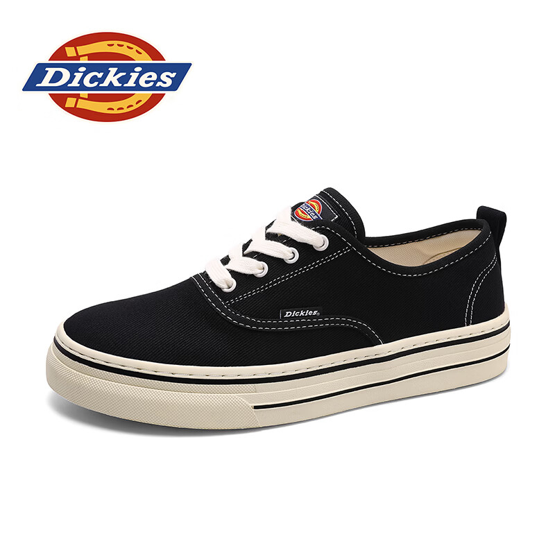 Dickies品牌男鞋夏季新款复古百搭低帮帆布鞋透气厚底户外运动休闲板鞋子 黑色 45 275 2.5