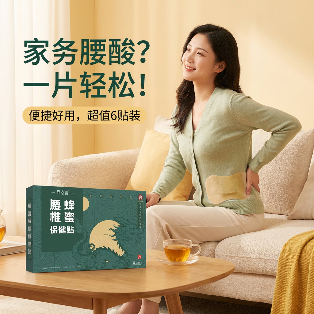 舒氪蜂蜜颈椎肩周腰椎膝盖疼痛专用膏药贴中国发明专利纯草本萃取 腰椎专用蜂蜜膏贴/6贴/一盒 蜂蜜基质  纯草本萃取