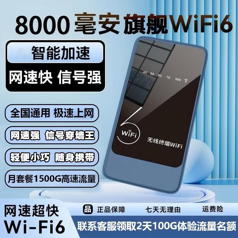互电随身WiFi无线小宽带家用户外无线路由器上网WiFi6路由器 【旗舰推荐】1500G高速流量/充电宝+WiFi6