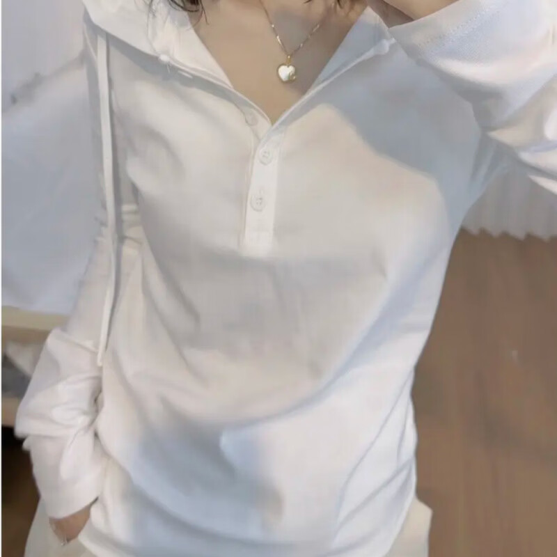 娜莎（NOXA 20）25（秋冬款）文艺范简约打底连帽长袖T恤显瘦休闲宽松百搭 芥末黄 4XL 【155-165斤】